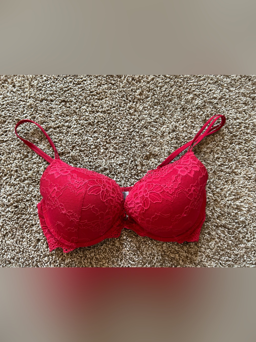 Victoria's Secret Red Lace Push-Up Bra